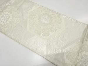 アンティーク　亀甲に花模様織り出し袋帯（着用可）